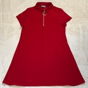 Sam& Jess Red Dress with Gold Zipper Accent Size XL